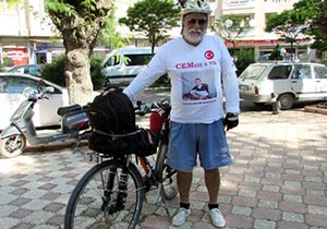 Kanserden kaybettiği oğlu için bisikletle Türkiye'yi dolaşıyor