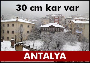 Akseki'de 30 cm kar var