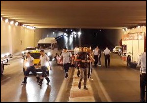 Alt geçitteki kaza ucuz atlatıldı