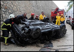 Mesire alanına uçan otomobilde öldü
