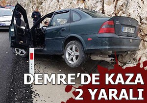 Demre'de kaza; 2 yaralı