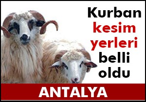 Büyükşehir de kurban kesim yerleri belli oldu