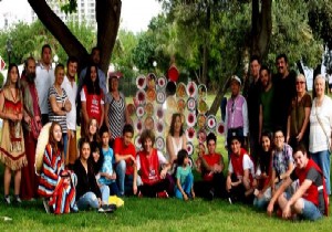 Parkta 'land art' çalışması