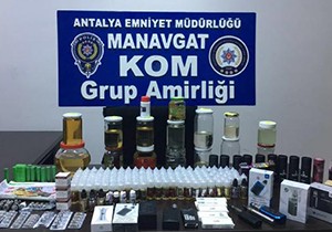 Manavgat'ta elektronik sigara operasyonu