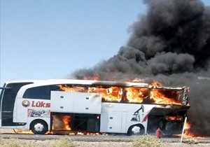 Antalya otobüsü böyle yandı
