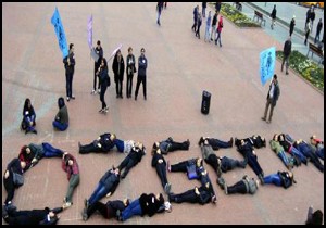 Vücutlarıyla 'Özgecan' yazdılar