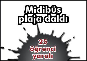 Midibüs plaja daldı:25 yaralı
