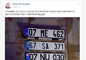 Muhtar düşen plakanın sahiplerini arıyor