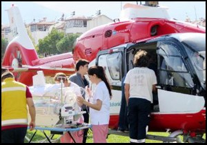 Ambulans helikopter hayat kurtardı