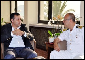 Sahil güvenlik komutanlarından başkan Yücel'e ziyaret