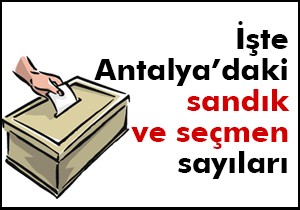 Batı Akdeniz'in sandık ve seçmen sayıları