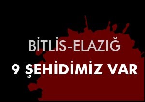 9 şehidimiz var