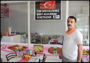 Şehit ailelerine ücretsiz yemek uygulaması başlattı