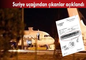Suriye uçağından çıkanlar açıklandı