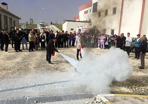 Sağlık çalışanlarına yangın tatbikatı