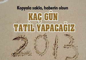 2013 tatil günleri