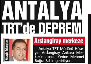 Antalya TRT'de deprem