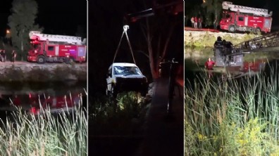 Antalya’da kanala düşen araçtan 2 kişi kurtarıldı
