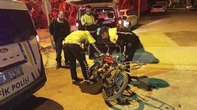 Kazaya karışan motosiklet inşaat bahçesinde bulundu