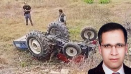 Antalya'da devrilen traktör öğretmenin sonu oldu