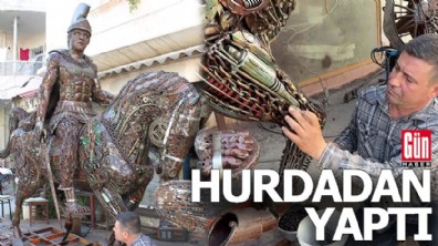Hurdadan Büyük İskender ve atının heykelini yaptı
