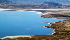 21,3 metre çekilen Burdur Gölü havadan görüntülendi