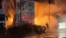 Ağır vasıta servisinde yangın