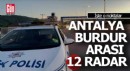 Antalya-Burdur arası tam 12 radar