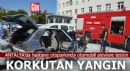 Antalya'da hastane otoparkında otomobil yandı