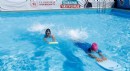 Antalya'da kırsaldaki çocuklara portatif yüzme havuzu