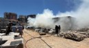 Antalya'da seramik deposu bahçesinde yangın paniği