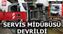 Antalya'da servis midibüsü devrildi; 19 yaralı