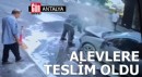 Antalya'da seyir halindeki otomobil alev alev yandı
