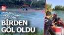 Antalya'da su yükselince adacık oldu göl...