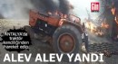 Antalya'da traktör alev alev yandı