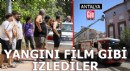 Antalya'da yangını film gibi izlediler