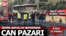 Bariyerlere çarpan yolcu otobüsü yandı: 1'i bebek 8 ölü, 33 yaralı