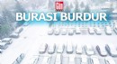 Burdur'a yılın ilk günü kar yağdı