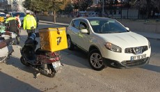 Ciple çarpışan motosikletli yaralandı