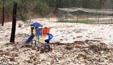 Dere taştı, arazi ve bahçeleri su bastı