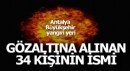 İşte Antalya'da gözaltına alınan 34 kişinin ismi