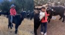 Keçiye binip köy yaşamını anlattı