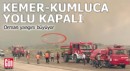 Kemer- Kumluca yolu kapalı! Orman yangını büyüyor