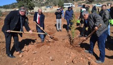 Korkuteli'de fidanlar toprakla buluştu