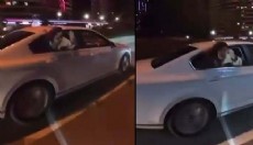 Korsan takside şoför ile tartışıp camdan bağırarak yardım istedi