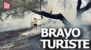 Lara'daki yangına turist müdahale etti