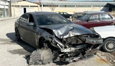 Oto yıkamacının, müşterisinin otomobiliyle yaptığı kaza kamerada