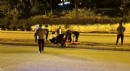 Refüje çarpan motosikletin sürücüsü yaralandı
