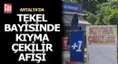 Tekel bayisinde 'kıyma çekilir' afişi