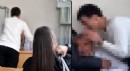 Tepki çeken görüntüler: Öğrencilerden öğretmene zorbalık